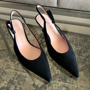 Kate Spade Riley Slingback Kitten Heels Women's Size 8.5 Black